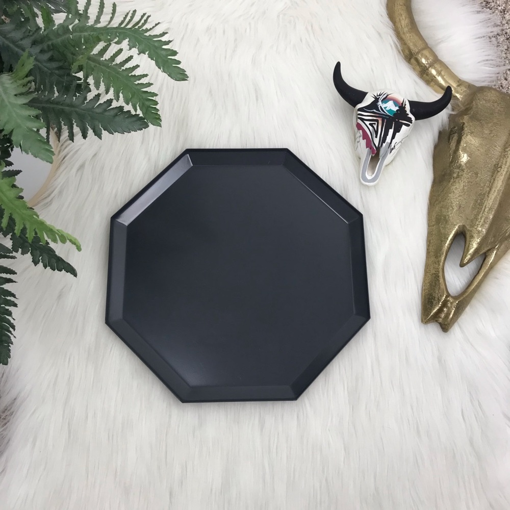 Ikea Dark Gray Octagon Shallow Tray Dish